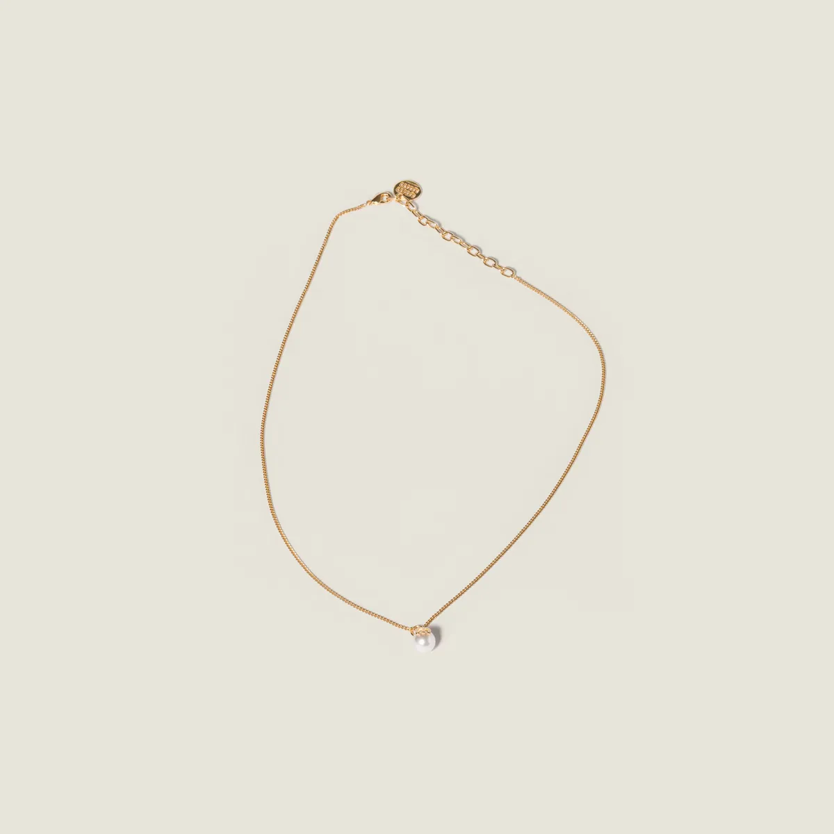 Miu Miu Metal and pearl necklace (Gold/Cream)