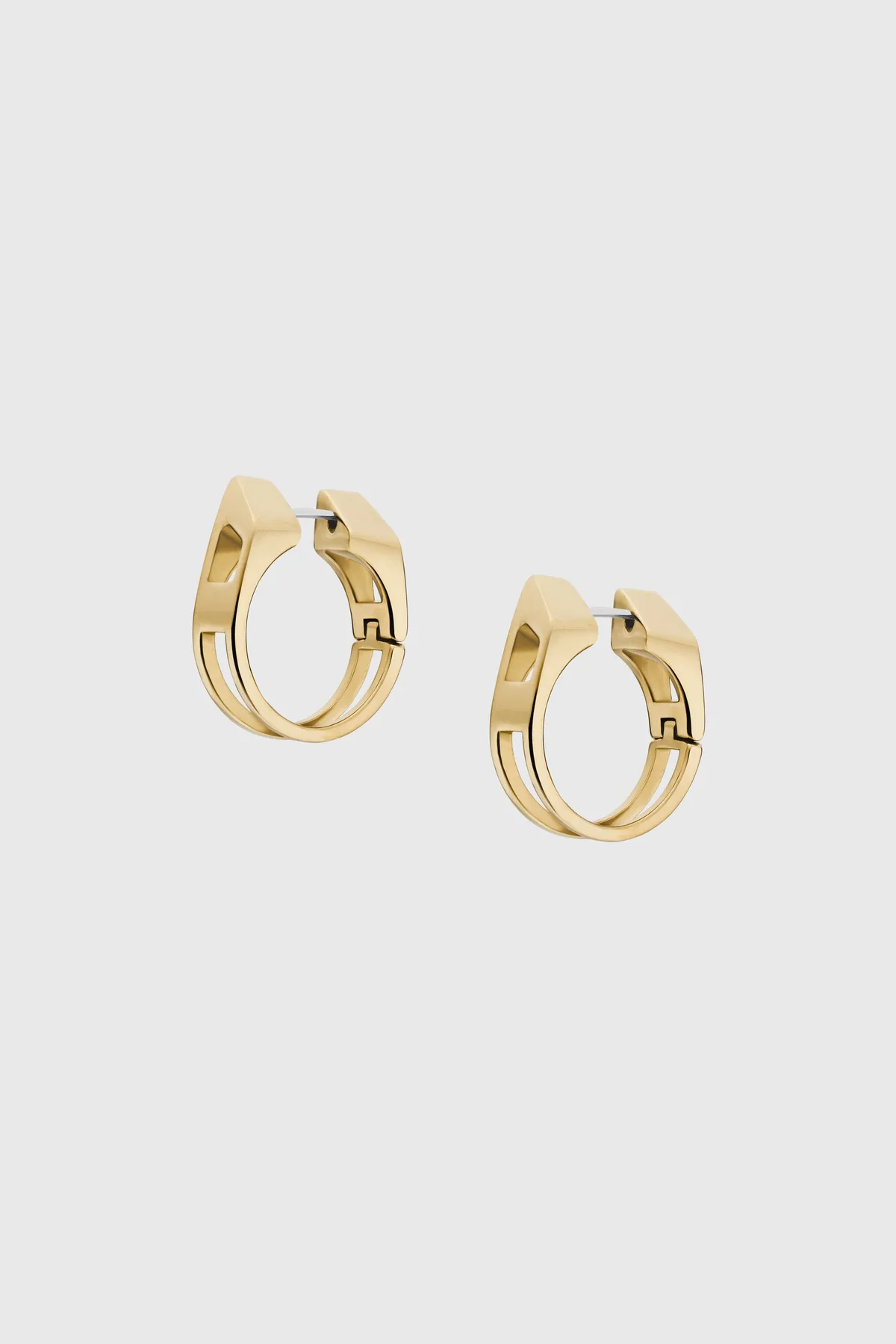 Diesel Gold-Tone Stainless Steel Hoop Earrings (Gold)