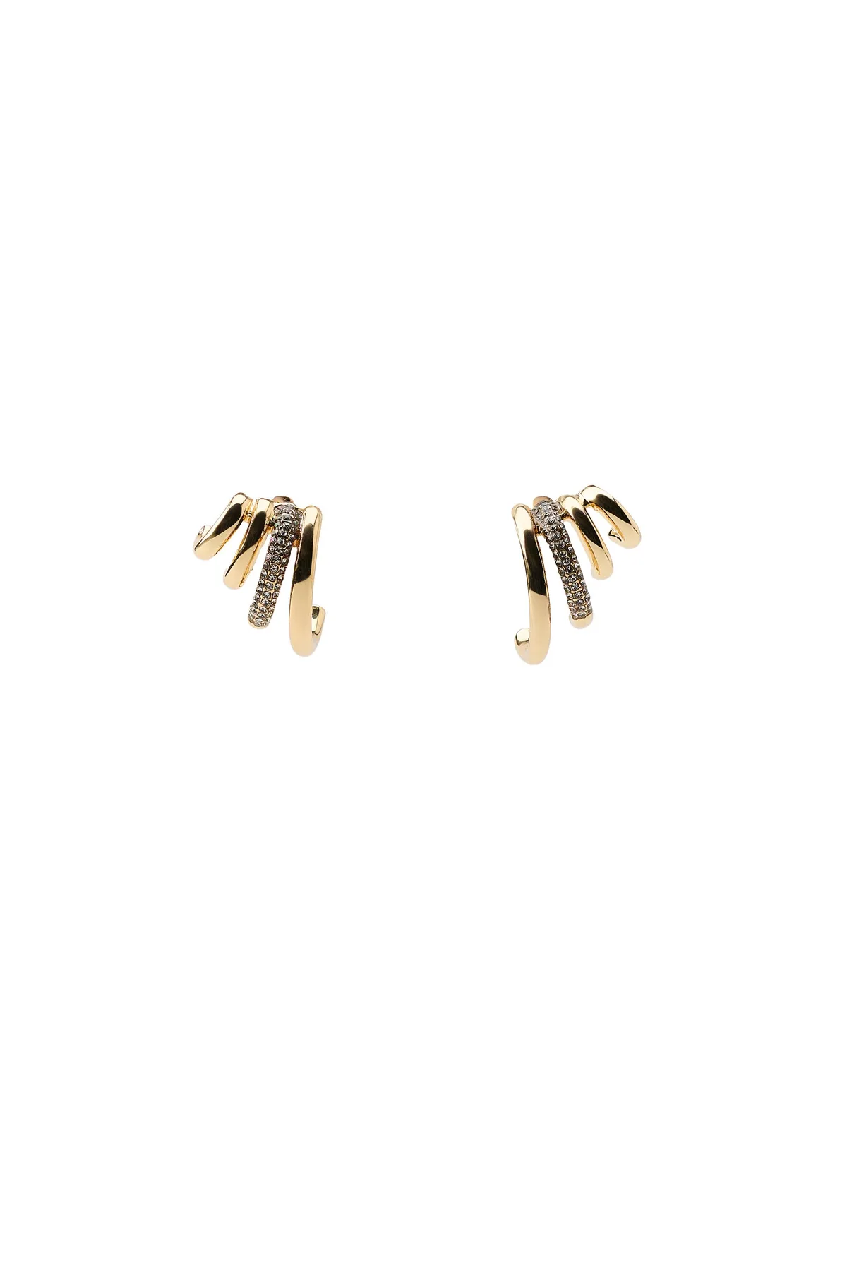 Zara Metal Rhinestone Ear Cuff Earrings