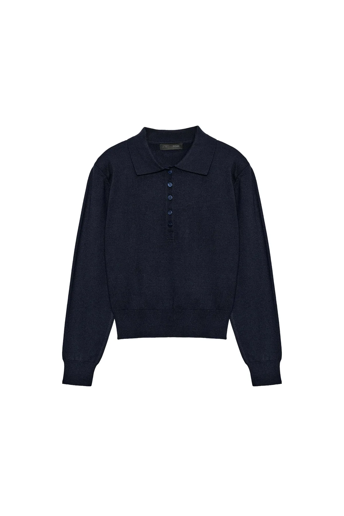 Zara Knit Polo Jumper with Shoulder Pads
