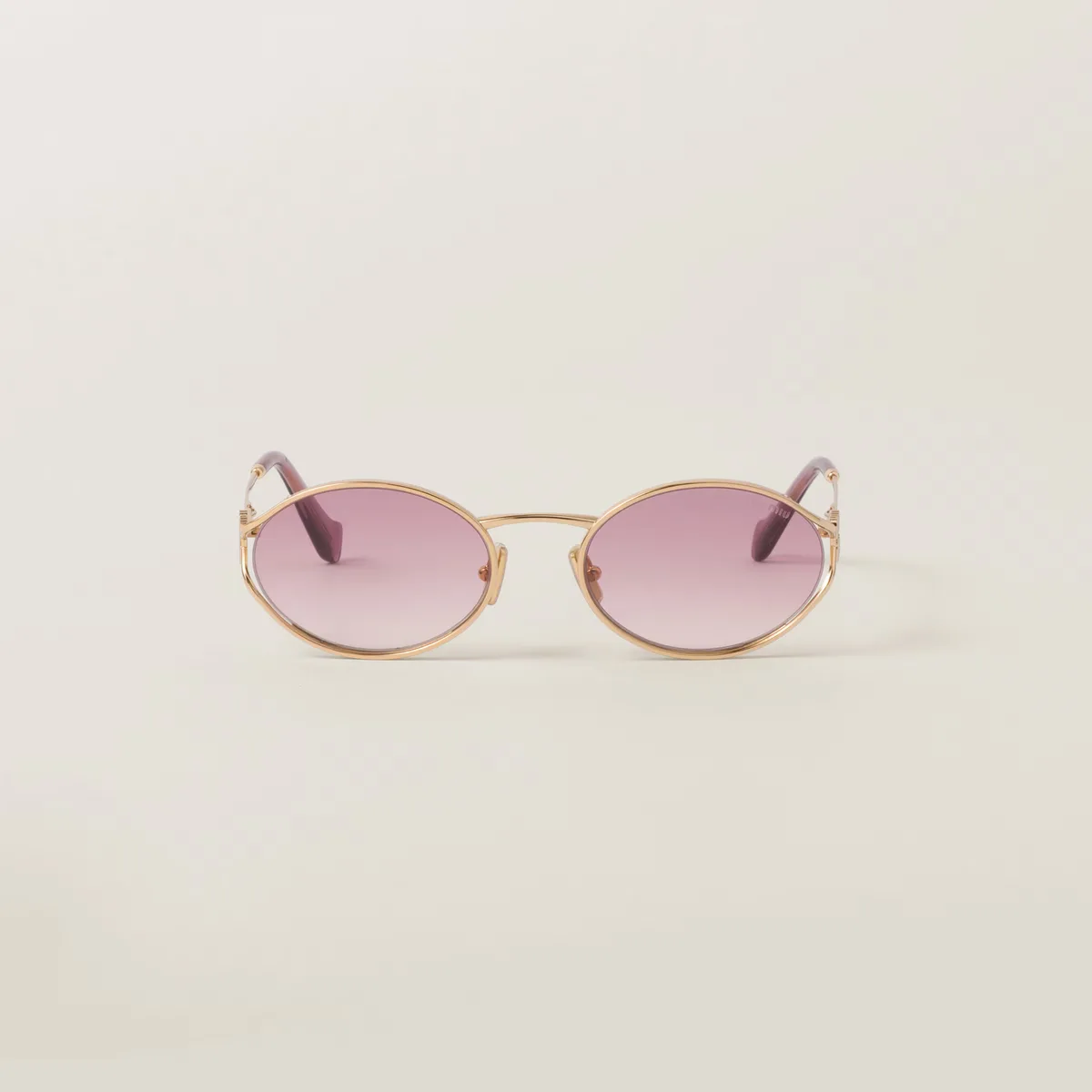 Miu Miu Miu Miu Logo sunglasses (Pink Beg Shaded Lenses)