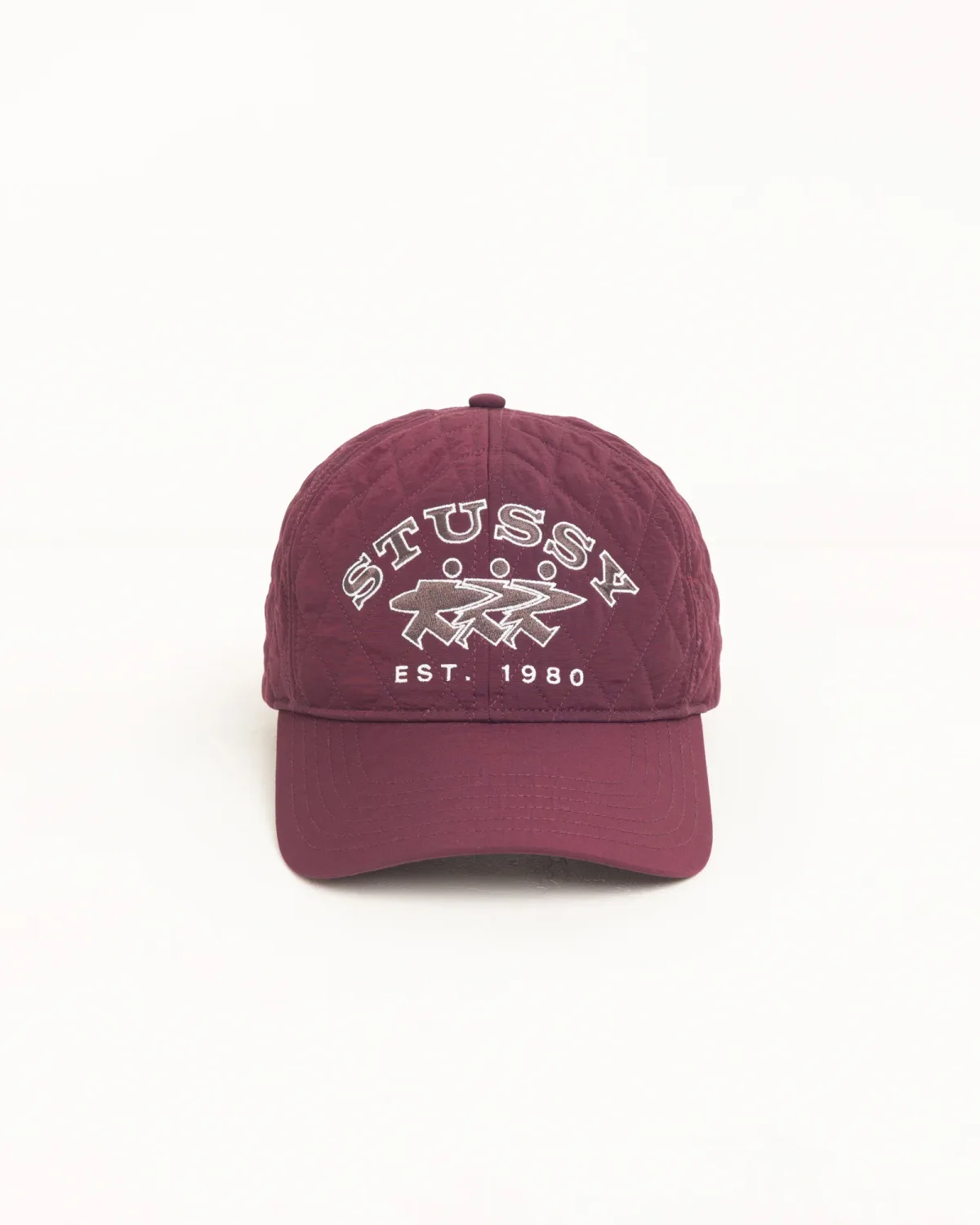 Stüssy Quilted Surfwalk Snapback Cap (Wine)