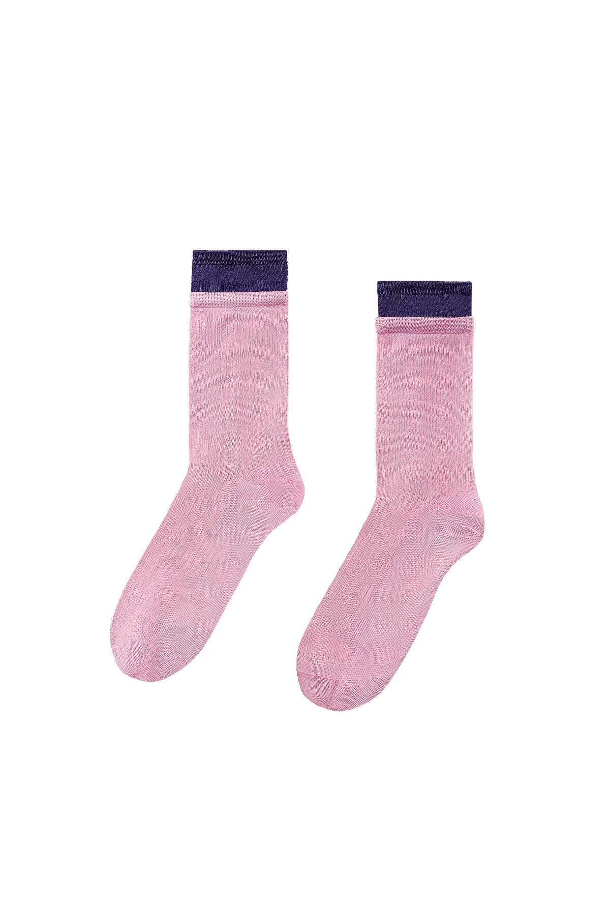Zara Ribbed Socks with Double-Effect Detail
