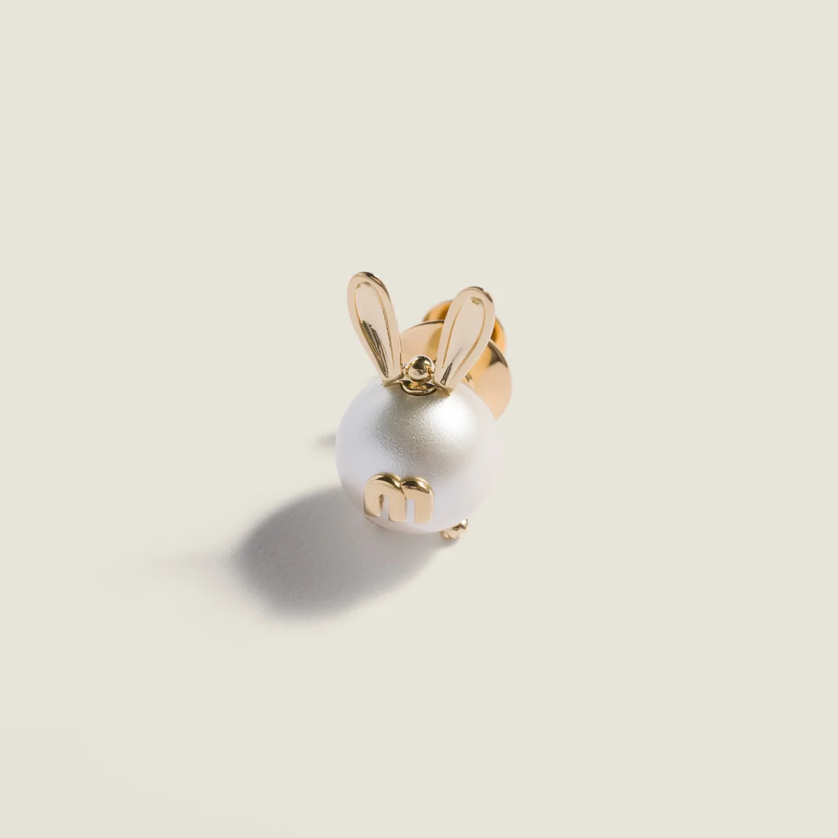 Miu Miu Metal brooch (Gold/Cream)