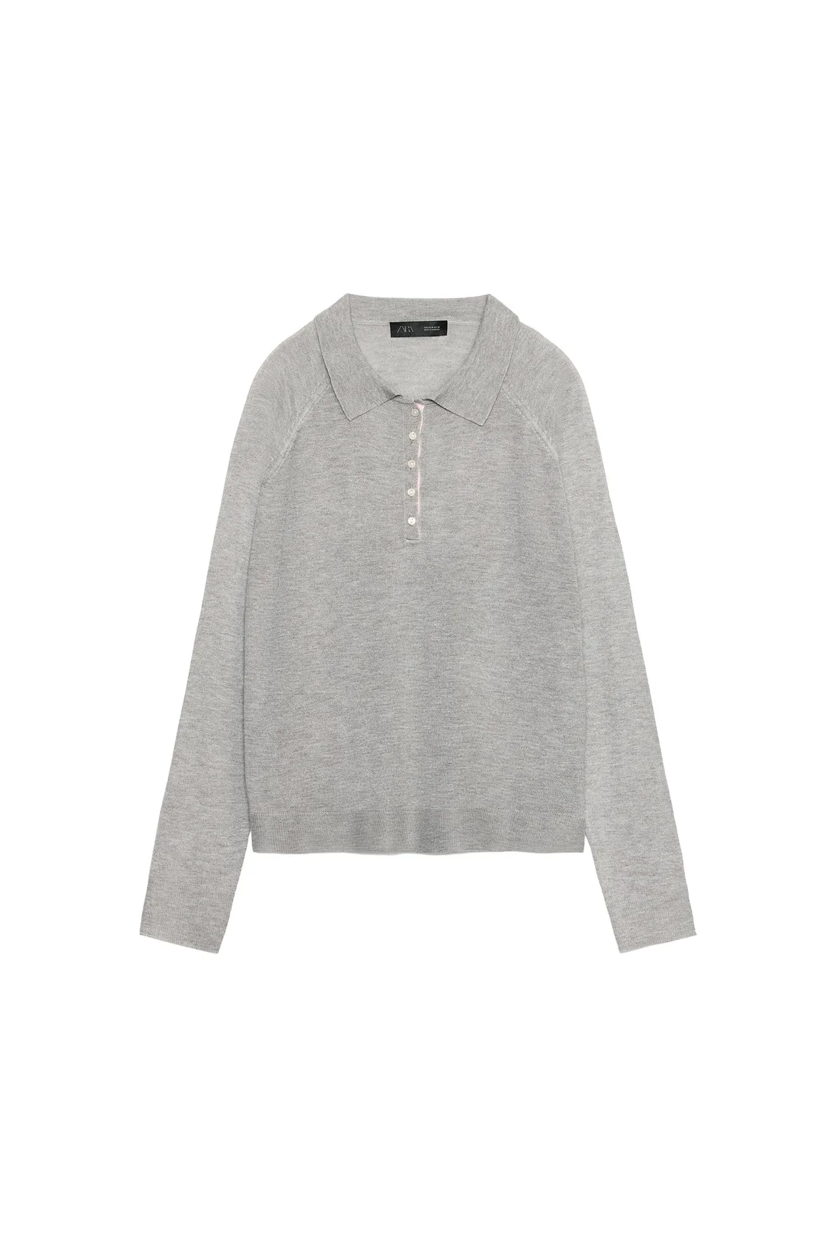Zara Plain Knit Polo Jumper