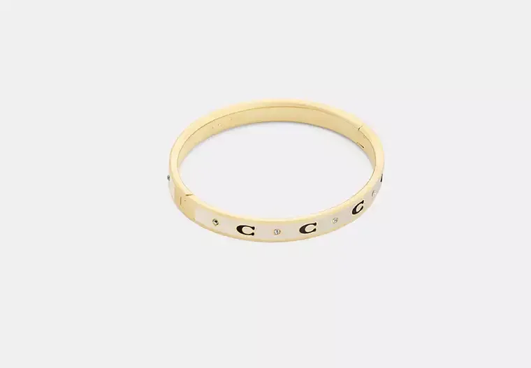 Coach Repeated C Hinged Bangle (Chalk)
