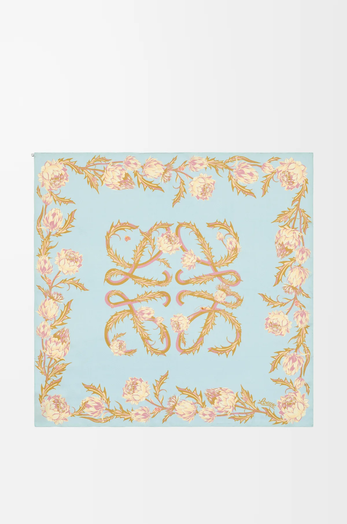 Loewe Scarf in Silk (Light Blue/Blue)