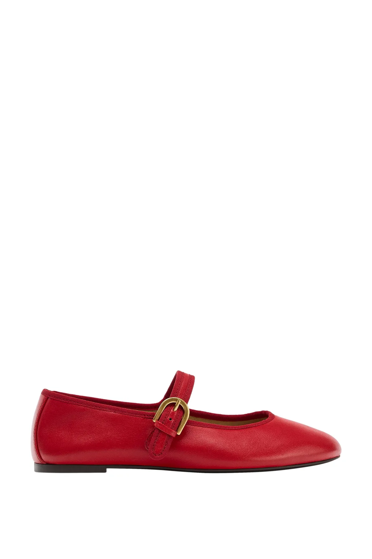 Zara Leather Ballerina Flats
